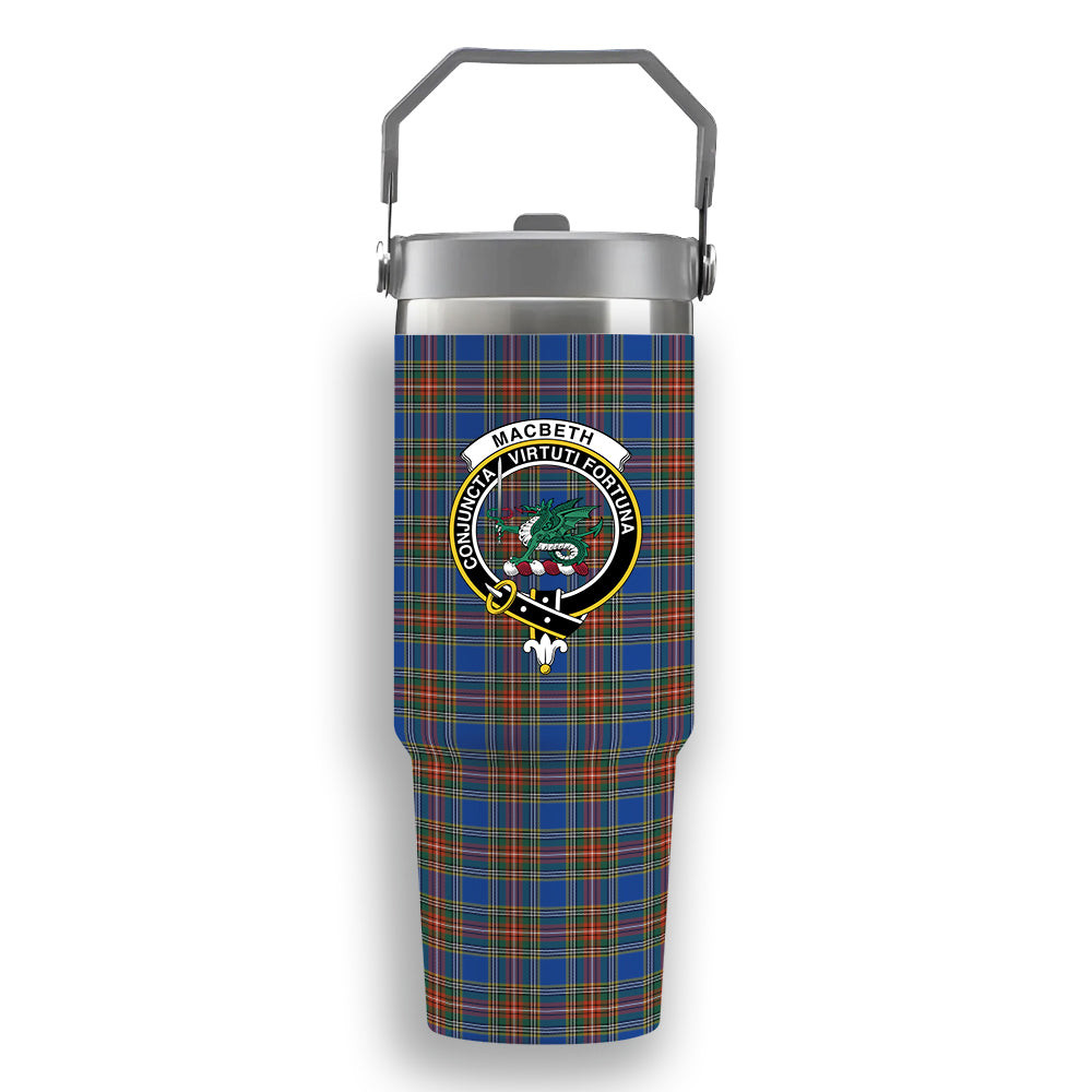 ScotsTee Shop Scottish MacBeth Ancient SC Crest Tartan Flip Straw Tumbler 20oz 30oz