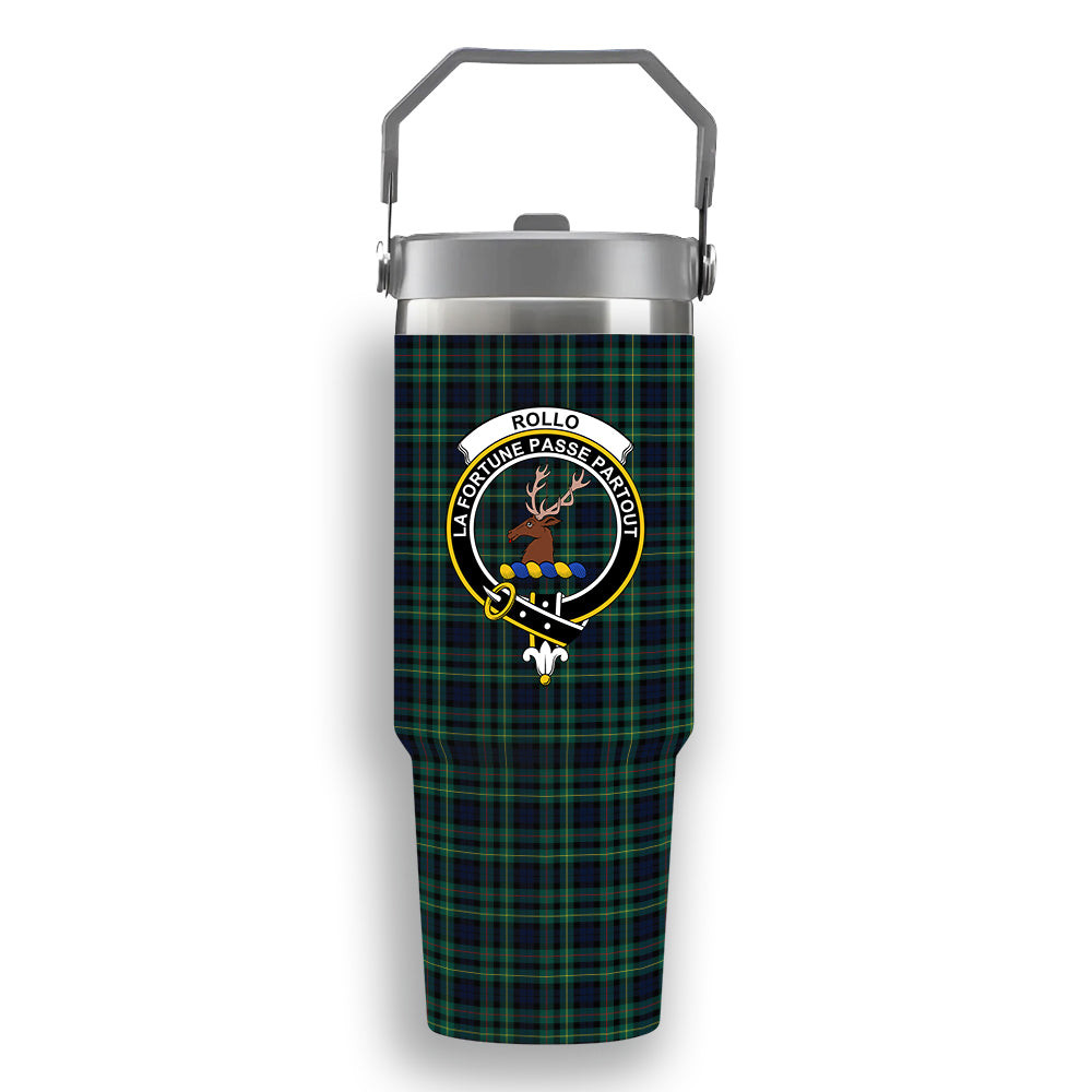ScotsTee Shop Scottish Rollo Modern Crest Tartan Flip Straw Tumbler 20oz 30oz