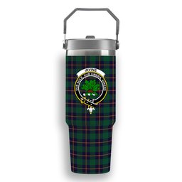 ScotsTee Shop Scottish Irvine Glenn Crest Tartan Flip Straw Tumbler 20oz 30oz