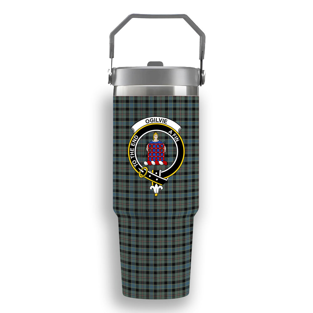 ScotsTee Shop Scottish Ogilvie of Inverarity – VS 1 Crest Tartan Flip Straw Tumbler 20oz 30oz