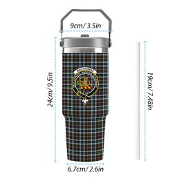 ScotsTee Shop Scottish MacThomas Hunting Modern Crest Tartan Flip Straw Tumbler 20oz 30oz