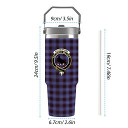 ScotsTee Shop Scottish Rutherford Crest Tartan Flip Straw Tumbler 20oz 30oz