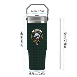 ScotsTee Shop Scottish Kennedy Crest Tartan Flip Straw Tumbler 20oz 30oz