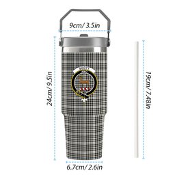ScotsTee Shop Scottish Scott Black and White Ancient Crest Tartan Flip Straw Tumbler 20oz 30oz
