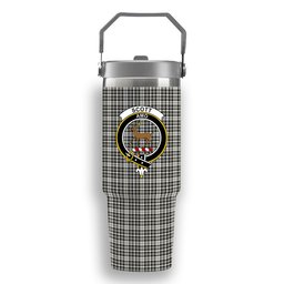 ScotsTee Shop Scottish Scott Black and White Ancient Crest Tartan Flip Straw Tumbler 20oz 30oz