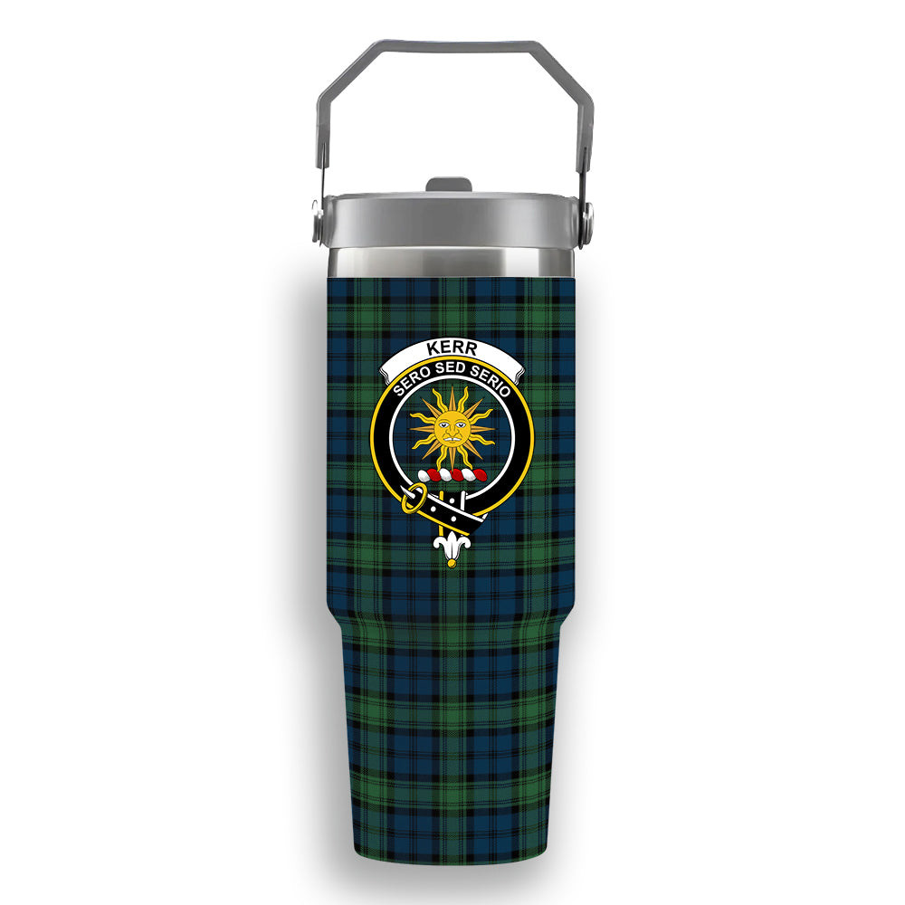 ScotsTee Shop Scottish Kerr Hunting Modern Crest Tartan Flip Straw Tumbler 20oz 30oz