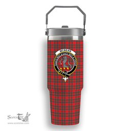 ScotsTee Shop Scottish McBean Modern Crest Tartan Flip Straw Tumbler 20oz 30oz