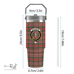 ScotsTee Shop Scottish McAlister Ancient Crest Tartan Flip Straw Tumbler 20oz 30oz