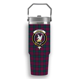 ScotsTee Shop Scottish Lindsay #2 Modern Clan Crest Tartan Flip Straw Tumbler 20oz 30oz