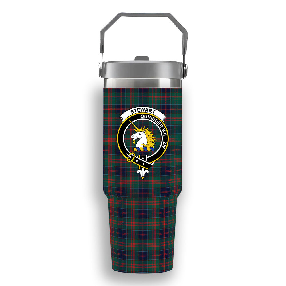 ScotsTee Shop Scottish Stewart of Appin Hunting Modern Clan Crest Tartan Flip Straw Tumbler 20oz 30oz