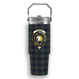 ScotsTee Shop Scottish Stewart of Appin Hunting Modern Clan Crest Tartan Flip Straw Tumbler 20oz 30oz