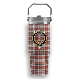 ScotsTee Shop Scottish McAlister Dress Modern Crest Tartan Flip Straw Tumbler 20oz 30oz