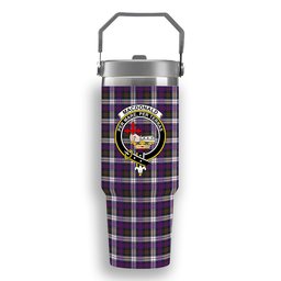 ScotsTee Shop Scottish MacDonald Dress Modern SC Crest Tartan Flip Straw Tumbler 20oz 30oz