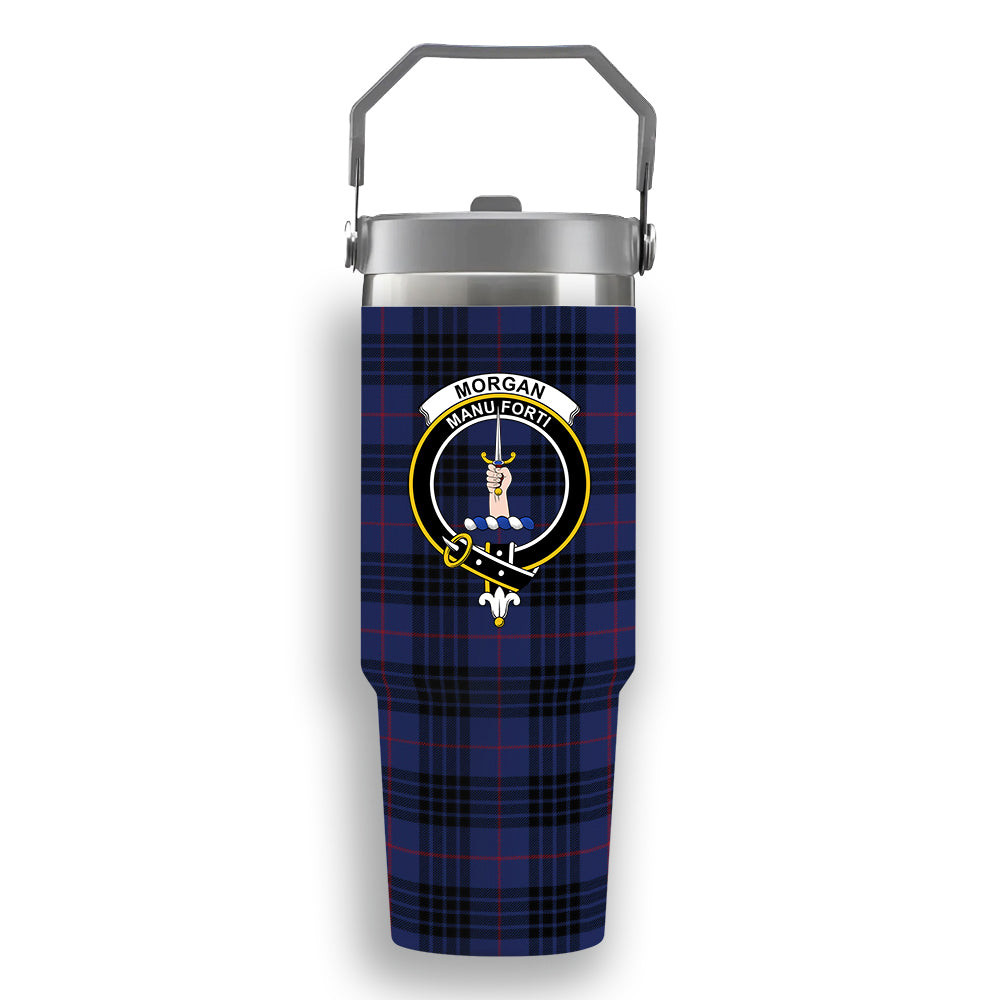 ScotsTee Shop Scottish Morgan Crest Tartan Flip Straw Tumbler 20oz 30oz
