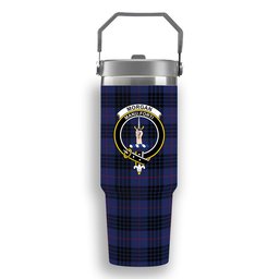 ScotsTee Shop Scottish Morgan Crest Tartan Flip Straw Tumbler 20oz 30oz