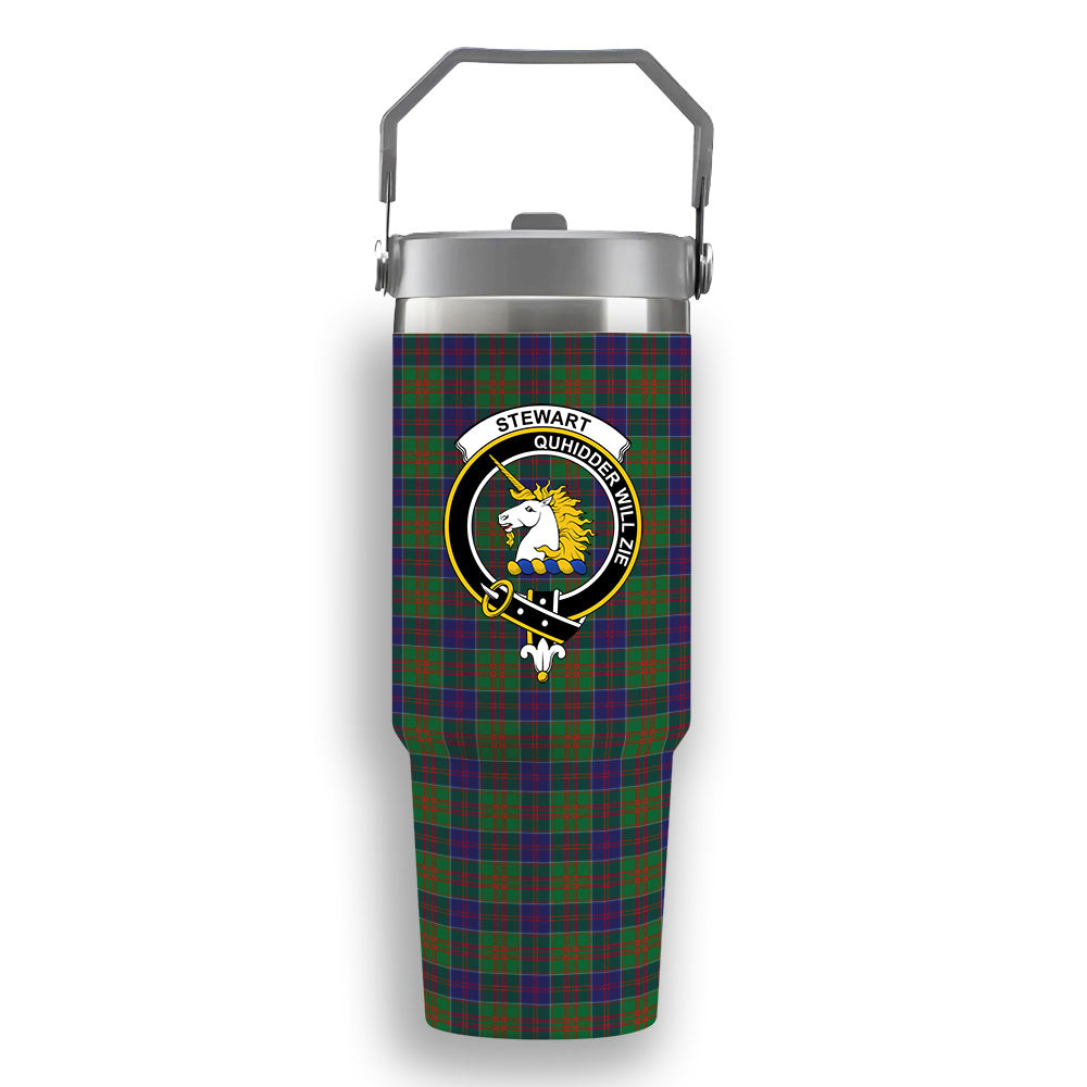 ScotsTee Shop Scottish Stewart of Appin Hunting Modern Crest Tartan Flip Straw Tumbler 20oz 30oz