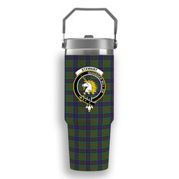 ScotsTee Shop Scottish Stewart of Appin Hunting Modern Crest Tartan Flip Straw Tumbler 20oz 30oz