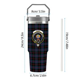 ScotsTee Shop Scottish Nairn Modern Crest Tartan Flip Straw Tumbler 20oz 30oz