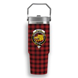 ScotsTee Shop Scottish McIver Crest Tartan Flip Straw Tumbler 20oz 30oz