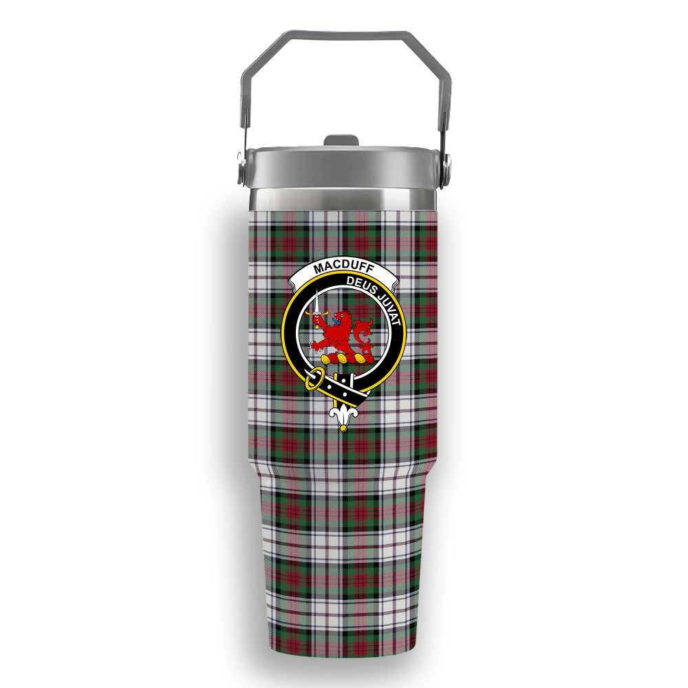 ScotsTee Shop Scottish MacDuff Dress Modern Crest Tartan Flip Straw Tumbler 20oz 30oz