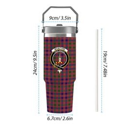 ScotsTee Shop Scottish McIntyre Modern Crest Tartan Flip Straw Tumbler 20oz 30oz