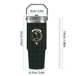 ScotsTee Shop Scottish MacInnes Crest Tartan Flip Straw Tumbler 20oz 30oz