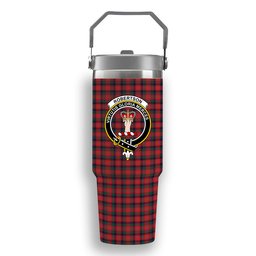 ScotsTee Shop Scottish Robertson White line New Modern Crest Tartan Flip Straw Tumbler 20oz 30oz