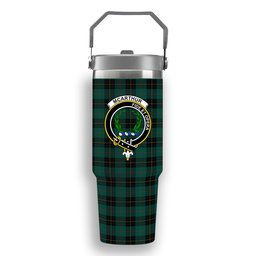 ScotsTee Shop Scottish McArthur-Fox Hunting Modern Crest Tartan Flip Straw Tumbler 20oz 30oz