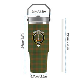 ScotsTee Shop Scottish MacAlister of Glenbarr Hunting Modern Crest Tartan Flip Straw Tumbler 20oz 30oz