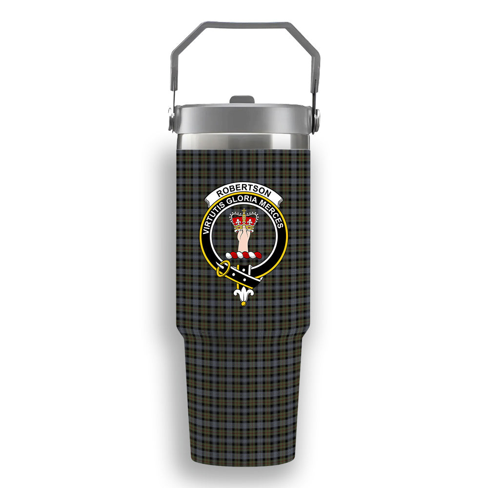 ScotsTee Shop Scottish Robertson Hunting #2 Ancient Crest Tartan Flip Straw Tumbler 20oz 30oz