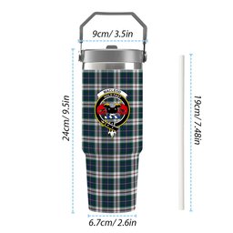 ScotsTee Shop Scottish MacLeod Of Californian Modern Crest Tartan Flip Straw Tumbler 20oz 30oz