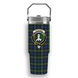 ScotsTee Shop Scottish Paterson Modern Crest Tartan Flip Straw Tumbler 20oz 30oz