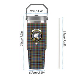 ScotsTee Shop Scottish Norvill Crest Tartan Flip Straw Tumbler 20oz 30oz