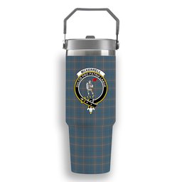 ScotsTee Shop Scottish McKerrell of Hillhouse Dress Crest Tartan Flip Straw Tumbler 20oz 30oz