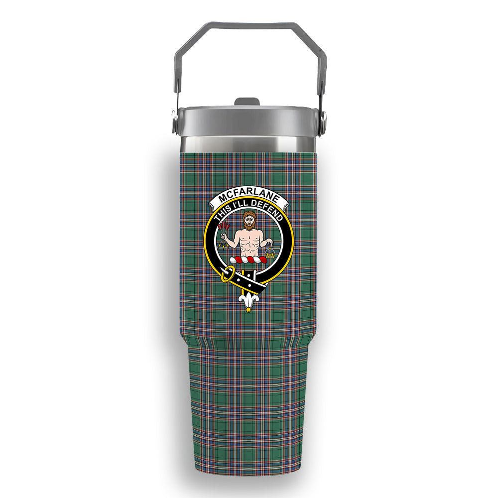 ScotsTee Shop Scottish McFarlane Hunting Ancient Crest Tartan Flip Straw Tumbler 20oz 30oz