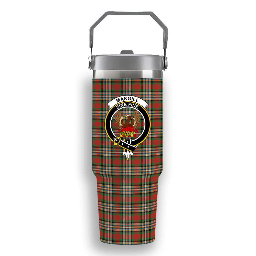 ScotsTee Shop Scottish MakGill Ancient Crest Tartan Flip Straw Tumbler 20oz 30oz