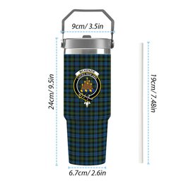 ScotsTee Shop Scottish Mckenzie Crest Tartan Flip Straw Tumbler 20oz 30oz