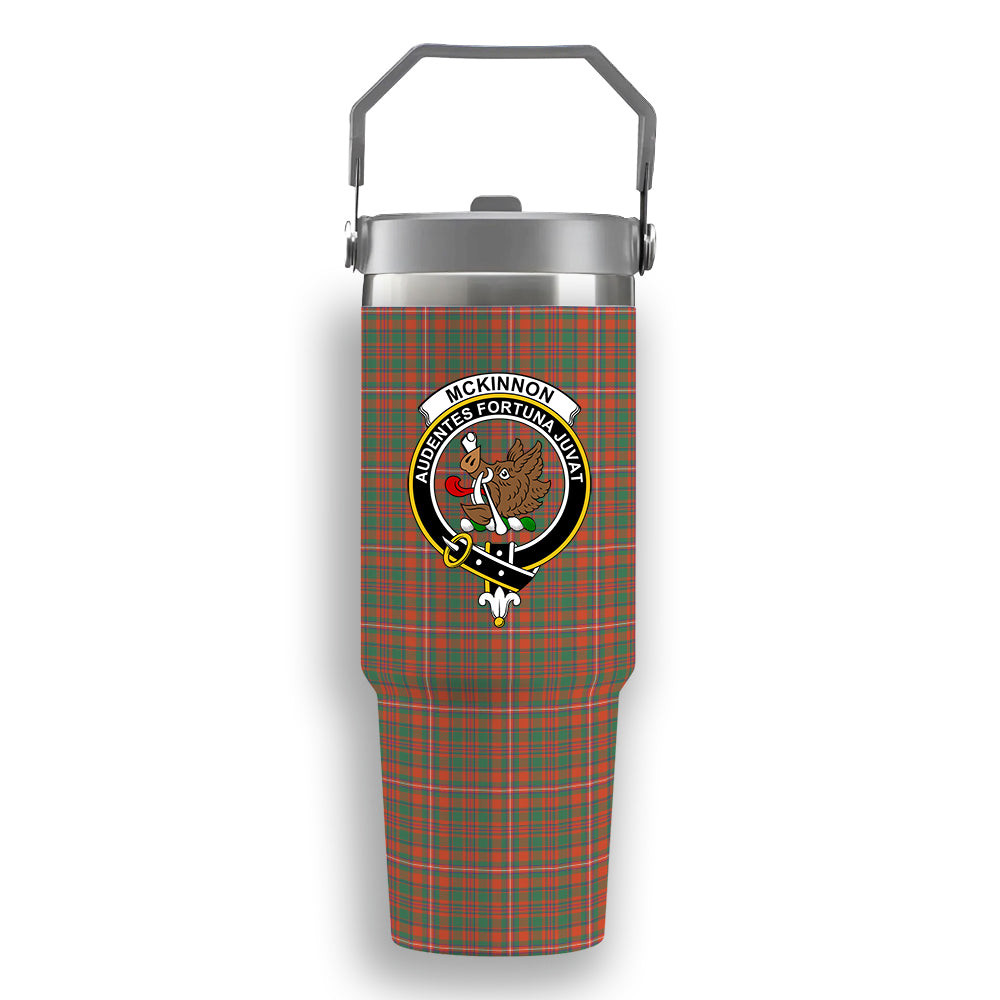 ScotsTee Shop Scottish McKinnon Ancient Crest Tartan Flip Straw Tumbler 20oz 30oz