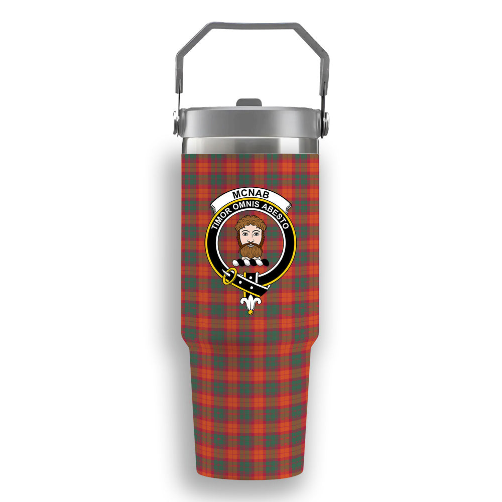 ScotsTee Shop Scottish McNab Ancient Crest Tartan Flip Straw Tumbler 20oz 30oz