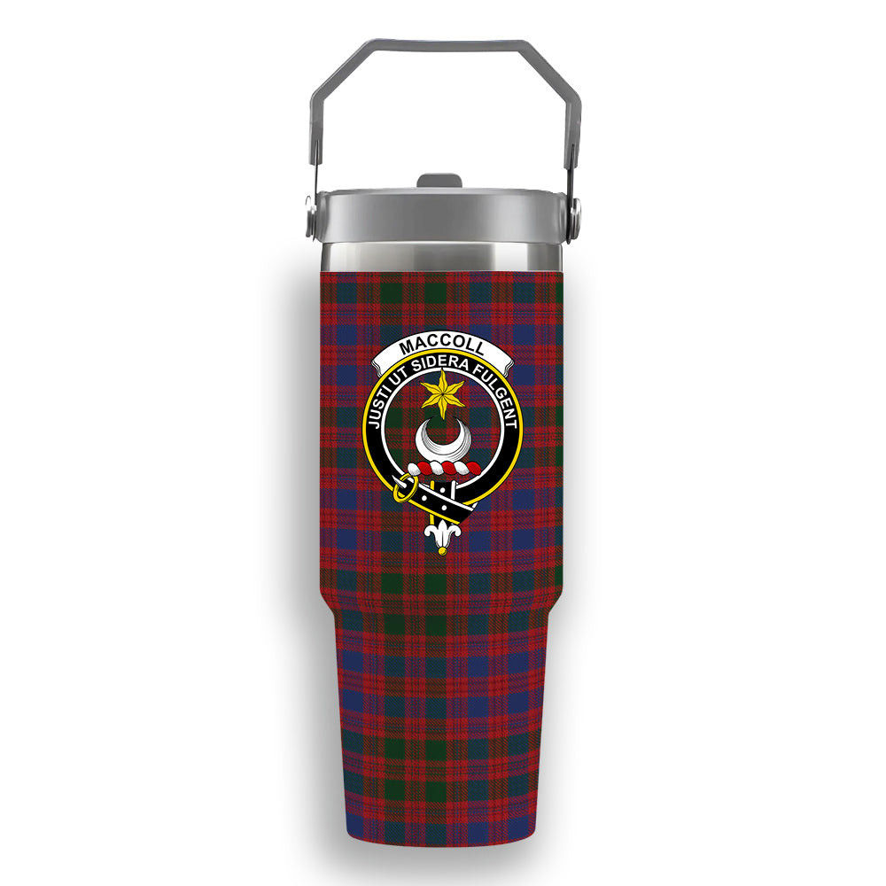 ScotsTee Shop Scottish MacColl Ancient Crest Tartan Flip Straw Tumbler 20oz 30oz
