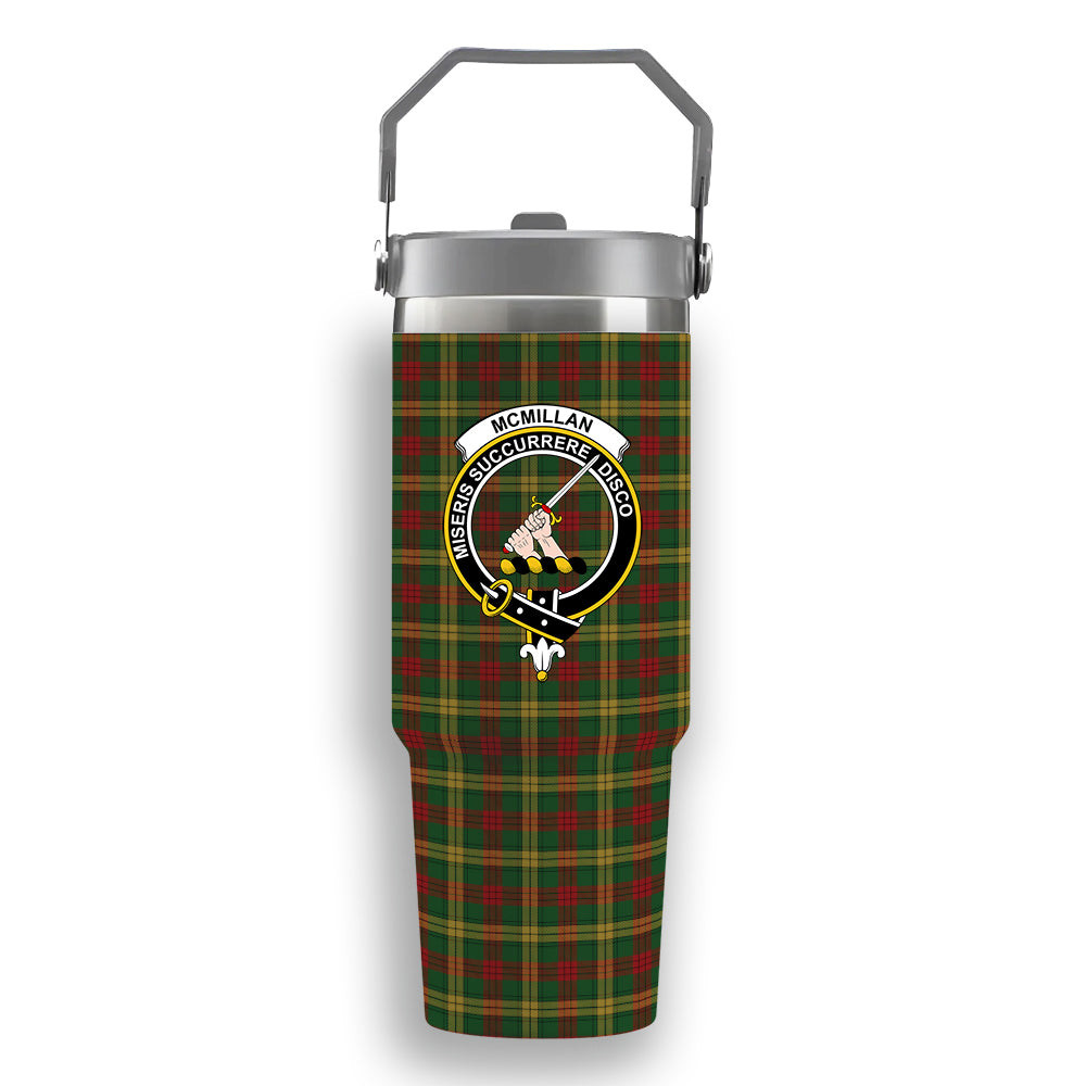 ScotsTee Shop Scottish McMillan Society of Glasgow Crest Tartan Flip Straw Tumbler 20oz 30oz