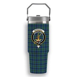 ScotsTee Shop Scottish Marshall 2 Crest Tartan Flip Straw Tumbler 20oz 30oz