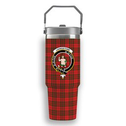 ScotsTee Shop Scottish Livingstone Modern Crest Tartan Flip Straw Tumbler 20oz 30oz