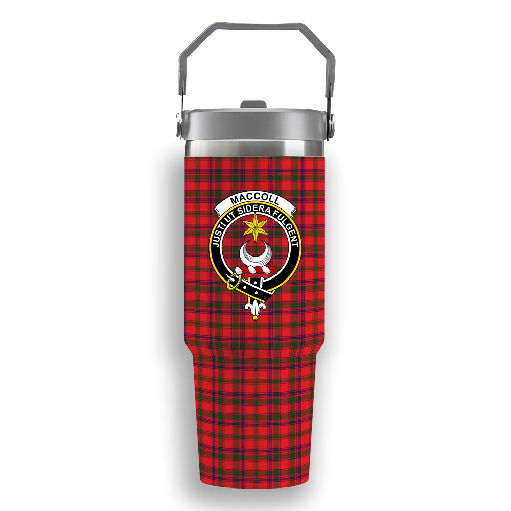 ScotsTee Shop Scottish MacColl Modern Crest Tartan Flip Straw Tumbler 20oz 30oz