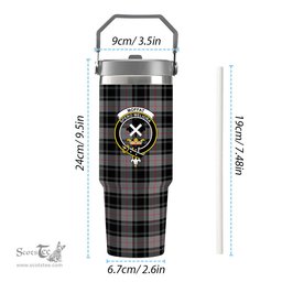 ScotsTee Shop Scottish Moffat Modern SC Crest Tartan Flip Straw Tumbler 20oz 30oz