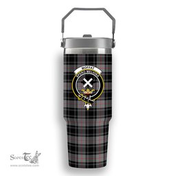 ScotsTee Shop Scottish Moffat Modern SC Crest Tartan Flip Straw Tumbler 20oz 30oz