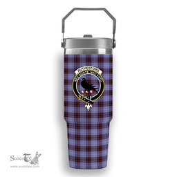 ScotsTee Shop Scottish Rutherford SC Crest Tartan Flip Straw Tumbler 20oz 30oz