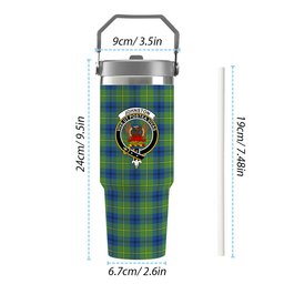 ScotsTee Shop Scottish Johnston Ancient Crest Tartan Flip Straw Tumbler 20oz 30oz