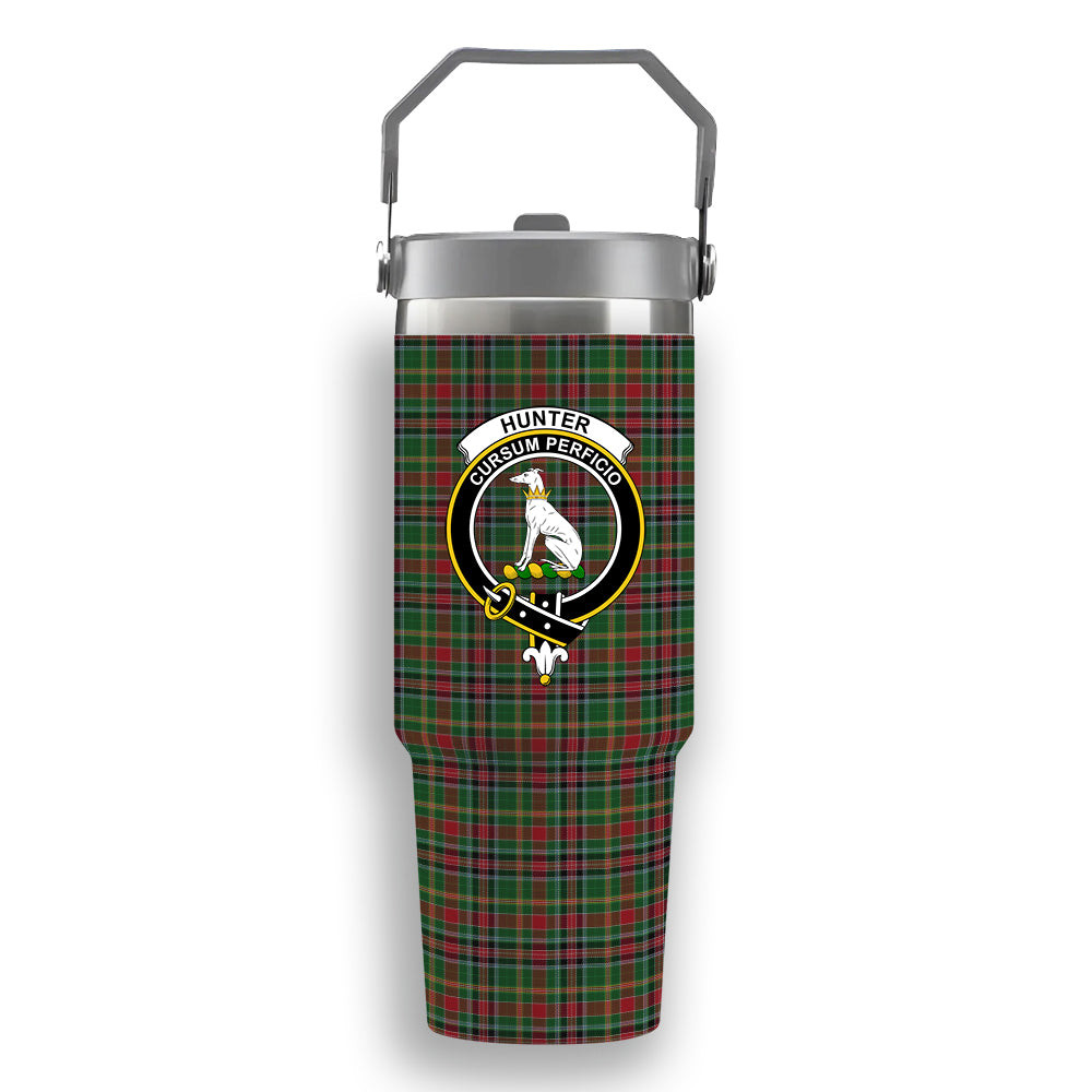 ScotsTee Shop Scottish Hunter Wilsons Crest Tartan Flip Straw Tumbler 20oz 30oz