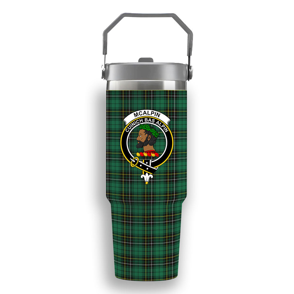 ScotsTee Shop Scottish McAlpin Ancient Crest Tartan Flip Straw Tumbler 20oz 30oz